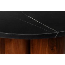 Mesa de Comedor Home ESPRIT Negro Natural Mármol Acacia 106 x 106 x 76 cm