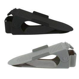 Idebox Juego de 2 Organizadores de Calzado para Ahorrar Espacio, Zapatero Ajustable, Compatible con Tacones y Planos, Blanco-Negro, Rojo-Gris, Negro-Gris, Gris-Blanco