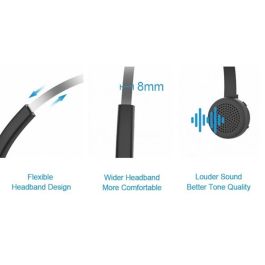 Conceptronic Auricular Bluetooth POLONA03Bda con Cancelación de Ruido, Micrófono Giratorio y Base de Carga, Hasta 22 Horas de Batería