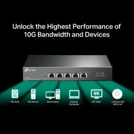 Omada 5× 10Gbps, 100 Gbps, 32 K MAC, 2 Mb Buffer, 21.4 W Max, 226×131×35 mm Omada 5× 10Gbps, 100 Gbps, 32 K MAC, 2 Mb Buffer, 21.4 W Max, 226×131×35 mm