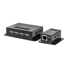 Lindy 4 Port USB 2.0 Cat.6 Extender, Extensor de 50m para Dispositivos USB, Conexión por Cable de Red