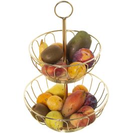 Frutero Alexandra House Living Dorado Metal 28 x 42 cm