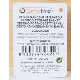 Cesta de Ordenación de Bambú 30x20x13 cm - Confortime (6 Unidades) Cesta de Ordenación de Bambú 30x20x13 cm - Confortime (6 Unidades)