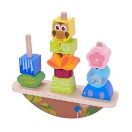 Molto Balancín Apilable de Madera, 12 Piezas para Desarrollo de Habilidades Motoras y Equilibrio en Niños +1 Año, 20x11x5 cm