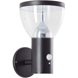 Brilliant BRI4004353437755 Aplique de Exterior TULIP LED Solar con Detector de Movimiento, Acero Inoxidable y Plástico, 4W Negro