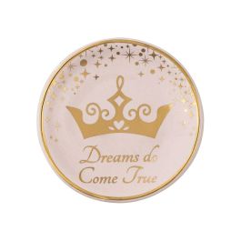 PEERS HARDY Pendientes Corazón Chapados en Oro con Plato Princesa 'Dream Do Come True' y Corona a Juego