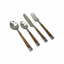 DKD Home Decor Cubertería Básicos Acero Inoxidable y Madera Acacia Natural Plateado - Set de 16 Piezas Precio: 63.50000019. SKU: S3041139