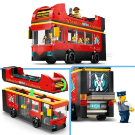 Lego 60407 Autobús Rojo de Dos Pisos, Autobús de Juguete, Vehículo para Niños a Partir de 7 Años