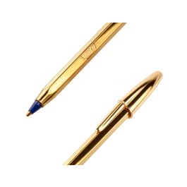 Bic Bolígrafo Cristal Shine Gold Azul Caja 20 Ud