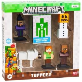 Bandai MIN3701405829070 - Set de 6 Mini Figuras Coleccionables de Minecraft + 1 Figura Misteriosa Sorpresa