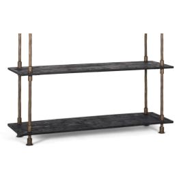 Giner Y Colomer Librero Industrial en Metal y Madera Negro y Bronce