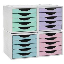Modulo 5 Cajones Archivo 2000 Archivotec Verde Pastel