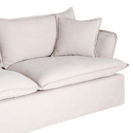 Sofá 3 Plazas Crema Tejido 221 X 103 X 72 cm