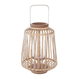 Atmosphera Portavelas de rattán y vidrio con asa 35x25cm Precio: 23.50000048. SKU: S7908578