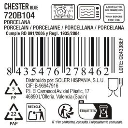 Bandeja Oval Chester Blue 36x20.5 cm - Inde (6 Unidades) Bandeja Oval Chester Blue 36x20.5 cm - Inde (6 Unidades)