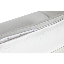 DKD Home Decor Sofá Moderno Blanco de Poliéster y Pluma Desenfundable Desmontable 286 cm Ancho, 95.5 cm Profundidad, 57 cm Alto