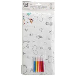 Party Time Mantel para Colorear con 5 Rotuladores, Unicornio, Llama, 120x180cm