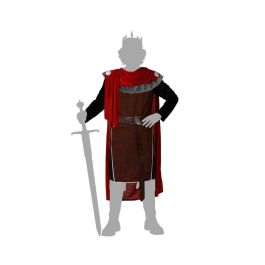 Disfraz Rey Medieval Rojo Para Hombre Adulto Talla M-L Con Capa