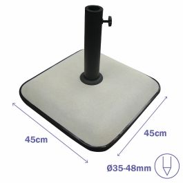 Marbueno Base Sombrilla Cuadrada Cemento 45X45X7,3 cm 25KG Blanco Jardin, Piscina y Terraza 10459