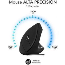 SUBBLIM GLIDE VERTICAL ERGO WIRED MOUSE BLACK