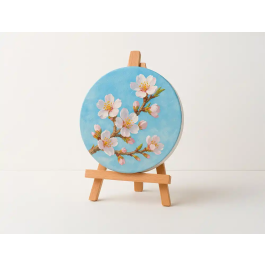 Liderpapel Bastidor Redondo Lienzo 100% Algodón Borde Madera 15 cm Gramaje 280g/m2 FSC