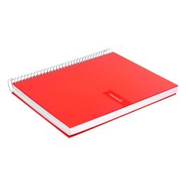 Cuaderno Espiral Liderpapel A4 Crafty Tapa Forrada 80H 90 gr Cuadro 4 mm Con Margen Color Roja 5 unidades