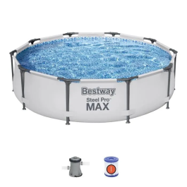 Bestway Steel Pro Max - Piscina Sobre Suelo Tubular 305x76 cm con Depuradora de Cartucho de 1249 L/h y Capacidad 4678 Litros Precio: 137.50000044. SKU: B152KCBWG9