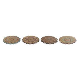 DKD Home Decor Salvamantel Indio Mandala Multicolor Dorado de Dolomita y Corcho 20x20x1 cm - Pack de 4 Unidades DKD Home Decor Salvamantel Indio Mandala Multicolor Dorado de Dolomita y Corcho 20x20x1 cm - Pack de 4 Unidades