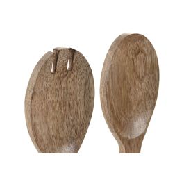 DKD Home Decor Utensilios Básicos Set 2 Piezas, Blanco Natural, Lacado, 31 cm Largo, Apto Lavavajillas