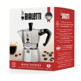 Bialetti Moka Express Cafetera Italiana Aluminio Negro para 2 Tazas