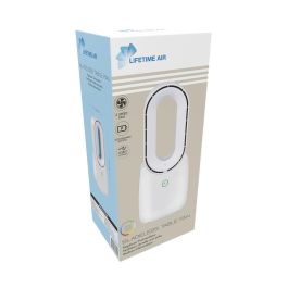 Lifetime Air Ventilador de Mesa Recargable USB sin Aspas 3 Velocidades 12.4 x 9 x 30 cm Blanco