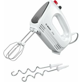 Bosch MFQ22100 Mezclador CleverMixx 375W, 4 velocidades + pulso, 2 látigos y 2 ganchos de masa de acero inox - Blanco/Plata