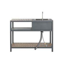 Mueble de cocina Home ESPRIT Gris Natural 127 x 100 x 90 cm 127 x 100 x 95 cm Mueble de cocina Home ESPRIT Gris Natural 127 x 100 x 90 cm 127 x 100 x 95 cm