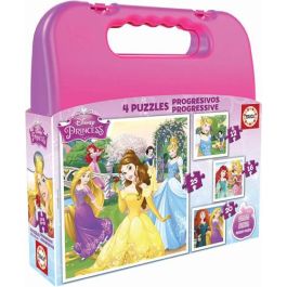 EDUCA 16508 Maleta Puzzles Progresivos Princesas Disney 4 Puzzles 12, 16, 20 y 25 Piezas Cartón Tamaño Puzzles 16x16 cm Precio: 9.5000004. SKU: B123YTAT7A