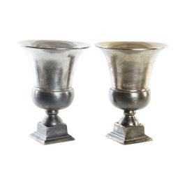 DKD Home Decor Jarrón Moderno Colección Dole Aluminio Dorado Plateado 24x31.5x24 cm (Set de 2 Unidades) Precio: 100.49999971. SKU: S3038754