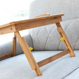 Mesa Plegable Auxiliar de Bambú Lapwood InnovaGoods Mesa Plegable Auxiliar de Bambú Lapwood InnovaGoods