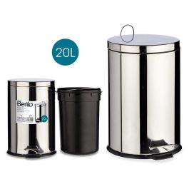 Berilo Papelera de Acero Inoxidable 20 L con Pedal, Cubo Extraíble y 30.5x44.5x36 cm Precio: 19.49999942. SKU: S3606539
