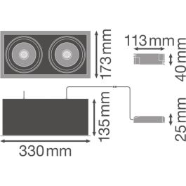 [LVE-4058075113985] Foco Spot LED LEDVANCE 2*30W 2*2700Lm 4000K 38º IP20