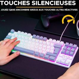 Teclado para juegos - The G-Lab - KEYZ CAESIUM - RGB - Blanco y gris - TKL Teclado para juegos - The G-Lab - KEYZ CAESIUM - RGB - Blanco y gris - TKL