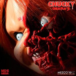 MEZCO TOYZ Chucky Figura El Muñeco Diabólico 3 Cara Pizza Parlante 38cm Articulado Inglés