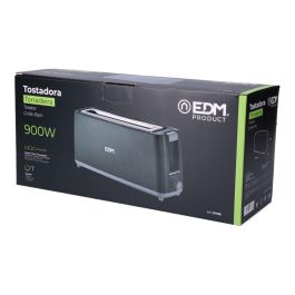 Edm Tostadora ranura larga black design 900W, función calentar y descongelar, 7 posiciones de tostado