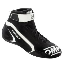Botines Racing OMP FIRST Negro/Blanco 45