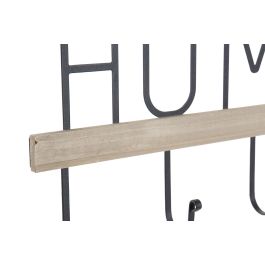 DKD Home Decor Perchero Pared Industrial home Loft Negro Hierro MDF 4.5 x 21 x 36 cm (4 Unidades)