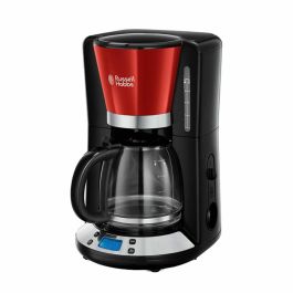 Russell Hobbs 24031-56 Cafetera programable Colors Plus, WhirlTech, 15 tazas, 1100W, Programable 24h, Acero Inoxidable Rojo