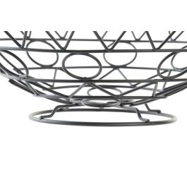 DKD Home Decor Frutero de Metal Negro Estilo Cottage Geométrico 28 x 10 x 28 cm