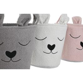 DKD Home Decor Cesta Kids Beige Marron 35 x 41 x 35 cm (3 Unidades)