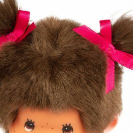 Bandai Monchhichi Muñeco de Peluche con Chupete y Babero Rosa para Niñas, 20 cm Bandai Monchhichi Muñeco de Peluche con Chupete y Babero Rosa para Niñas, 20 cm