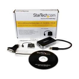 Startechcom Adaptador USB 3.0 a HDMI 1920x1200 y Hub USB 3.0 para Expansión de Portátil o PC