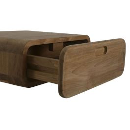 DKD Home Decor Mesita de Noche Balines Natural Teca 40 x 17 x 50 cm con 1 Cajón