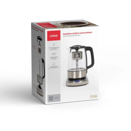 Livoo Hervidor Automático DOD209 2200 W 1.7 L Vidrio/Acero Inoxidable 3 Modos Predefinidos